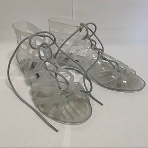 Clear Short Gladiator Style Sandals